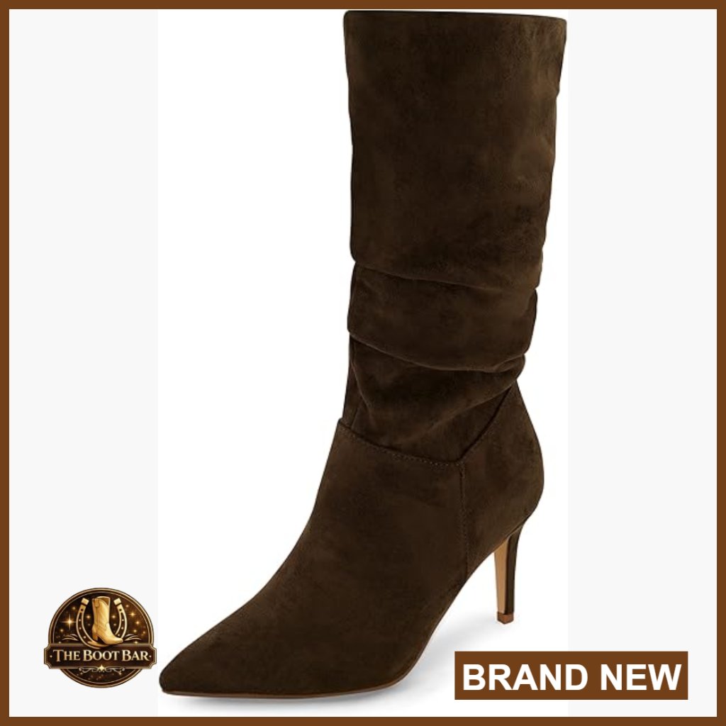 Vegan Suede Slouchy Boots With Memory Foam, 3-Inch Heel, Wide Width